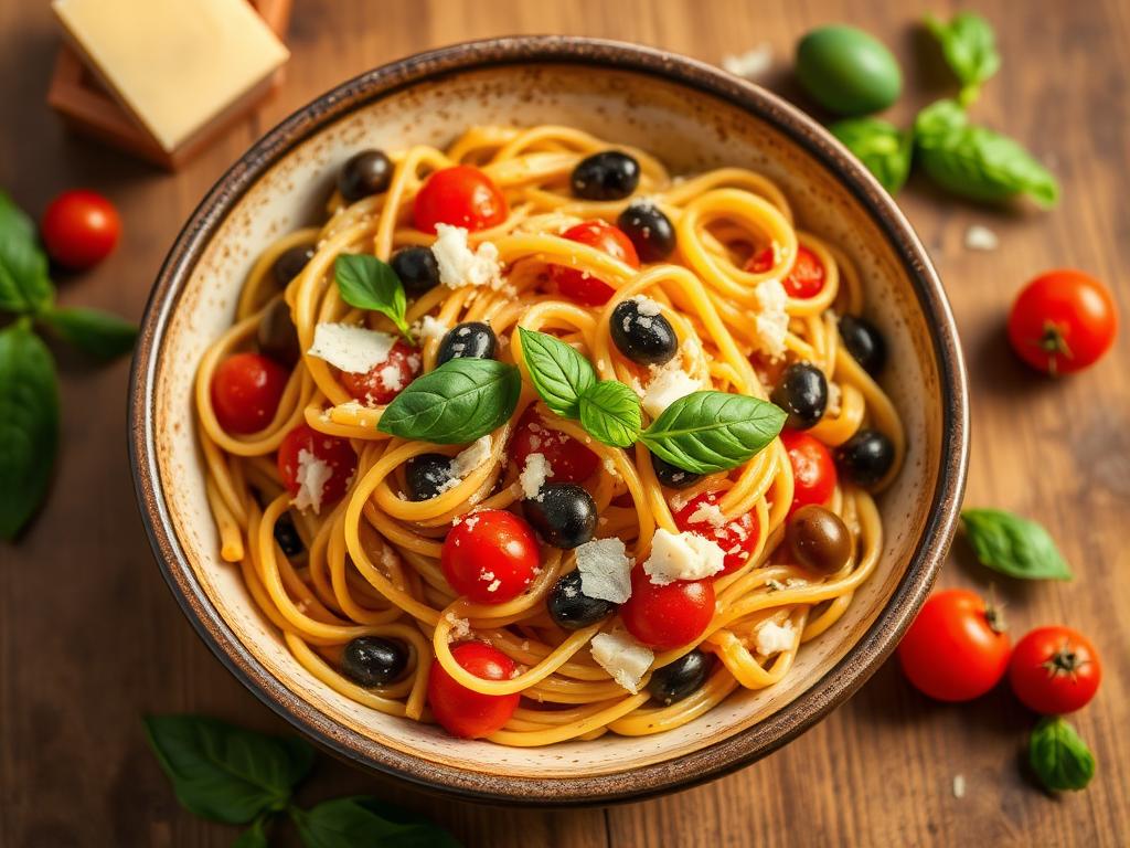 Mediterranean Olive & Tomato Pasta